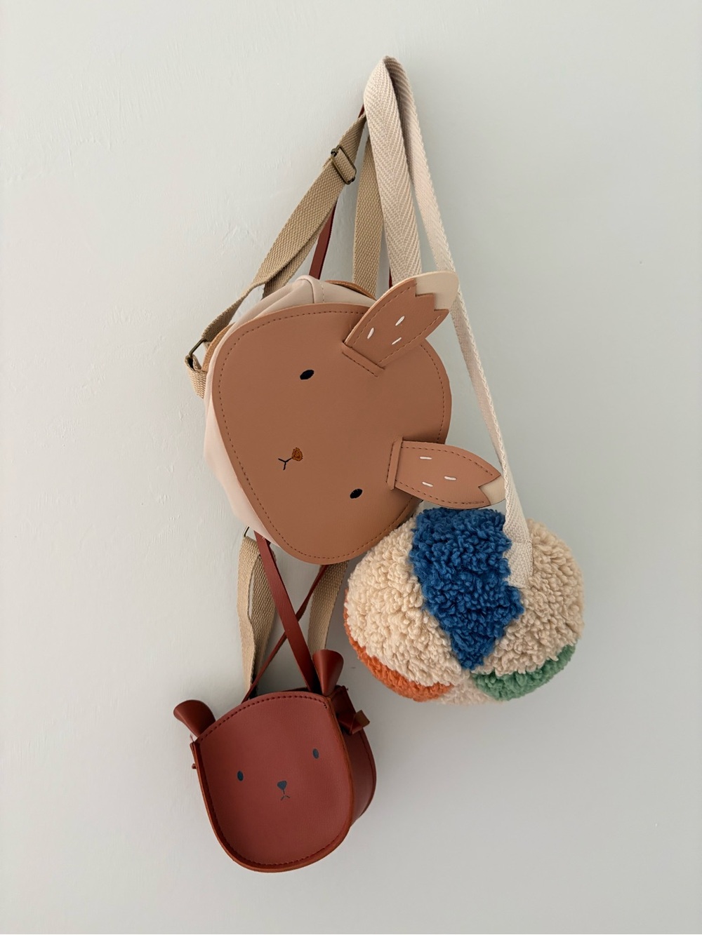 Bags galore Kids Cute Bunny Crossbody Bag - Beige and Brown